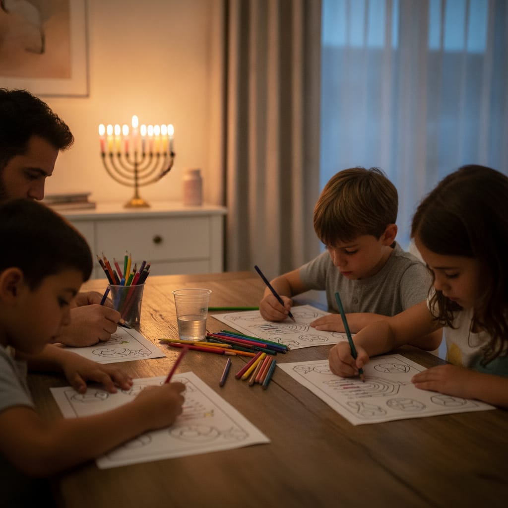 דפי צביעה,דפי צביעה לחנוכה